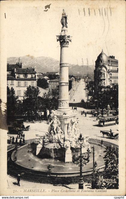 CPA Marseille Place Castellane et Fontaine Cantini