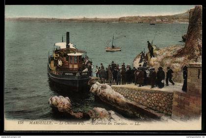 CPA Marseille, Le Château d`If, L`Arrivée des Touristes