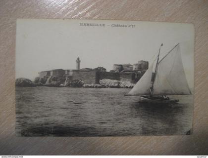 MARSEILLE Chateau d'If castle ship boat Bouches-du-Rhone postcard FRANCE