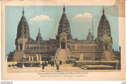 POSTAL    MARSEILLE  -FRANCE  -EXPOSITION COLONIALE DE MARSEILLE 1922 -PALAIS DE L'INDOCHINE-LE TEMPLE D'ANGKHOR