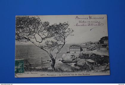 1905 vue de chez Roubion La CORNICHE MARSEILLE CPA-Carte Postale [13] Bouches-du-Rhône-pour Paris