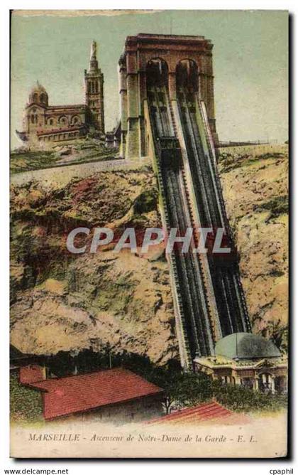 CPA Marseille Ascenseur de Notre Dame de la Garde