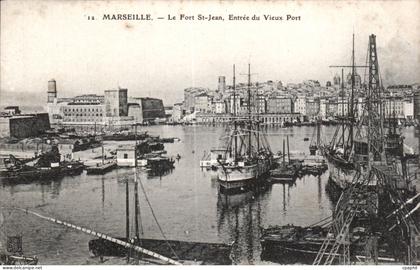 CPA MArseille Le Fort Saint Jean Entree du vieux port