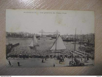 MARSEILLE Vue Generale du Vieux Port harbor ship Bouches-du-Rhone postcard FRANCE
