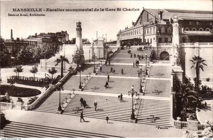 Marseille CPA Escalier monumental de la Gare St Charles