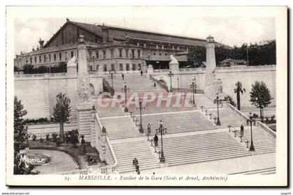 Marseille - Escalier de la Gare - CPA