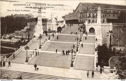 Marseille - Escalier Monumental de la Gare St Charles - CPA
