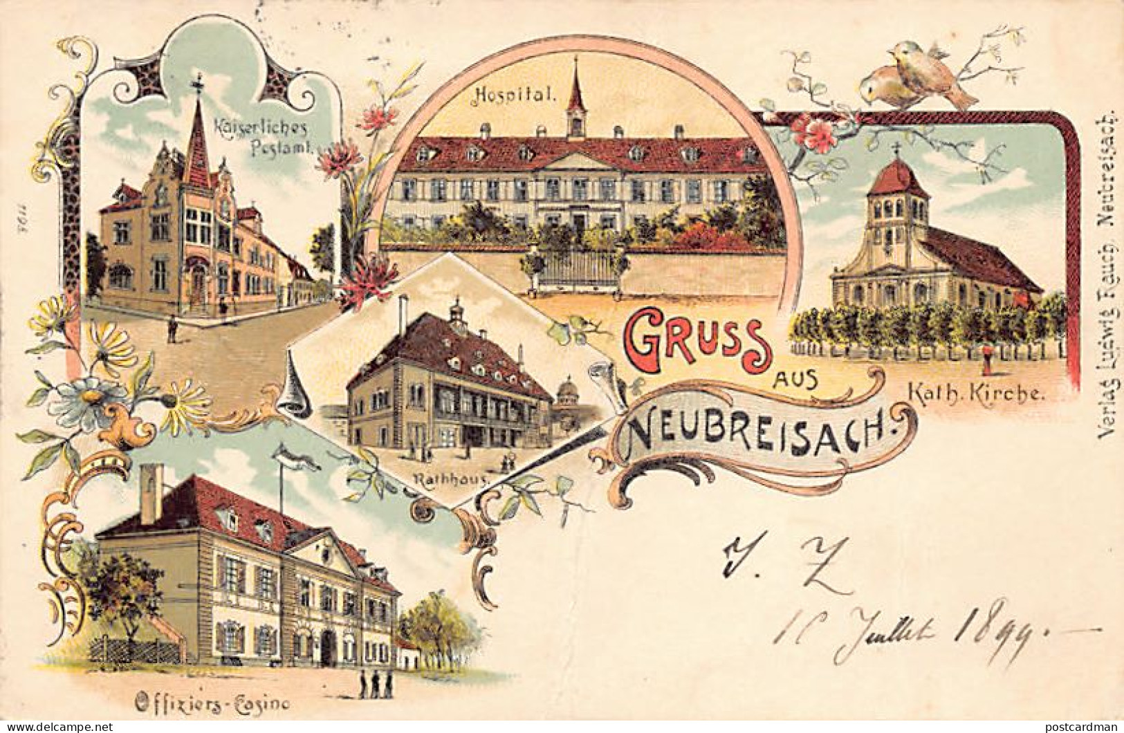 France - NEUF-BRISACH (68) Litho - Année 1899 - Ed. Ludwig Rauch