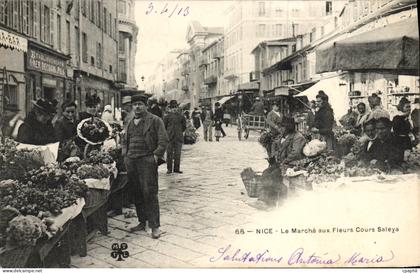 CPA Nice Le Marche aux Fleurs Cours Saleya TOP