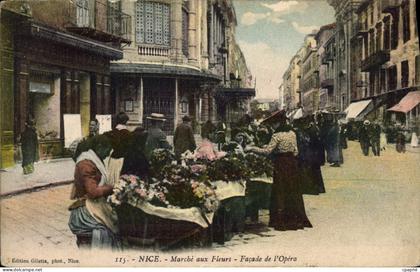CPA Nice Marché Aux Fleurs Façade De I'Opera