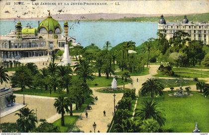 CPA Nice Les Jardins et la Jetee Promenade