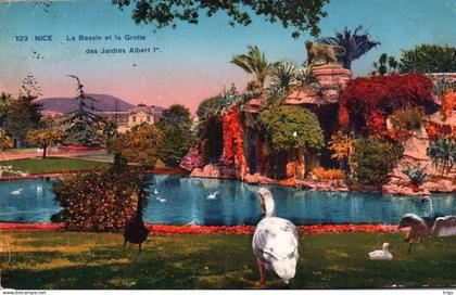 Nice - le Bassin et la Grotte des Jardins Albert Ier