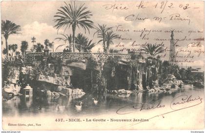 CPA Carte postale France Nice La Grotte et Nouveaux Jardins 1903  VM90472