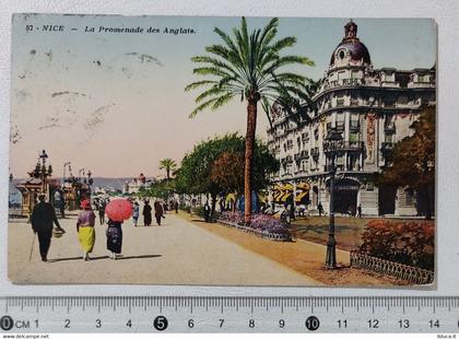 I122187 Cartolina Francia - Nice - La Promenade des Anglais - VG 1924