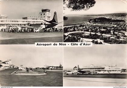 FRANCE - Nice - Aéroport - Avion - Air France - Transport - Piste - Avenue - Tour - Plage - animé - Carte postale