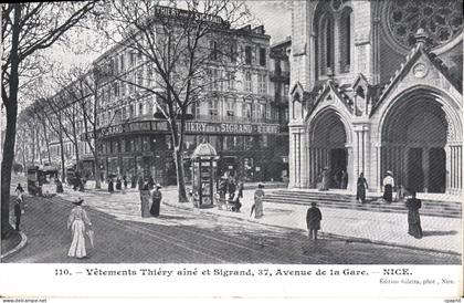 CPA Vetements Thiery aine et Sigrand Avenue de la Gare Nice