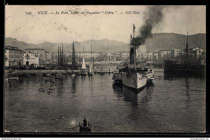 CPA Nice, Le Port, Sortie du Paquebot Cobra