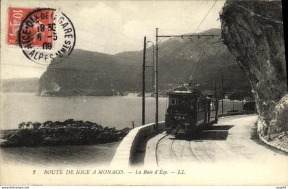 CPA Route de Nice a Monaco La Baie d Eze Trai3
