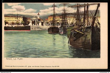 Lithographie Nice, Le Port