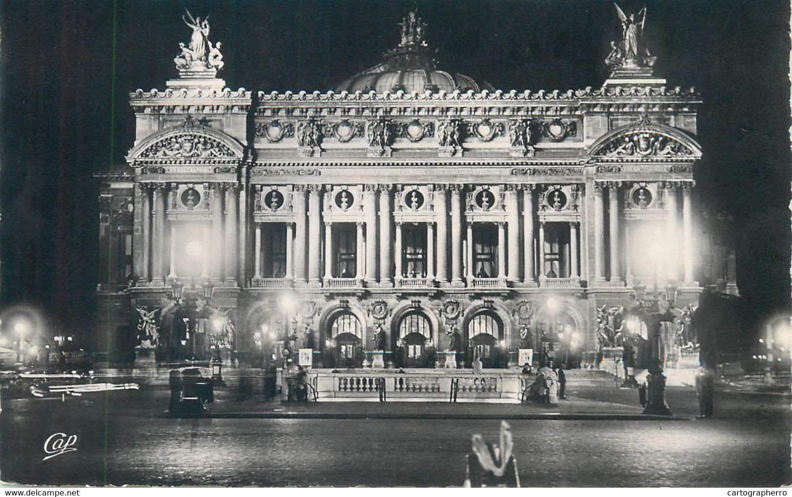 France Paris by night Opera building cpsm