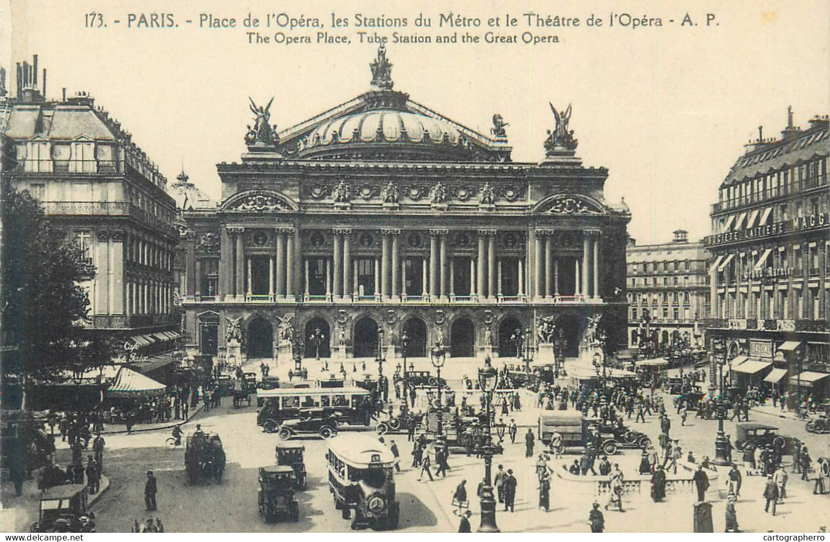 France Paris Place de l'Opera - Les Stations du Metro & Theatre de l'Opera