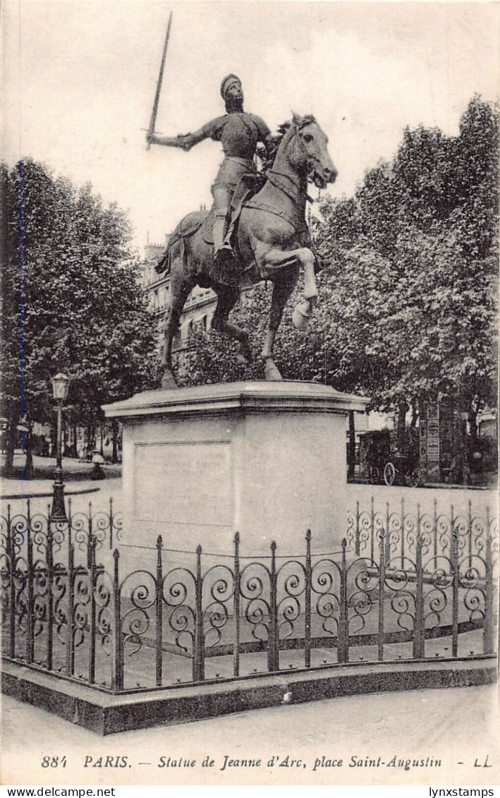France Paris Statue de Jeanne d'Arc Place Saint Augustin Statue postcard