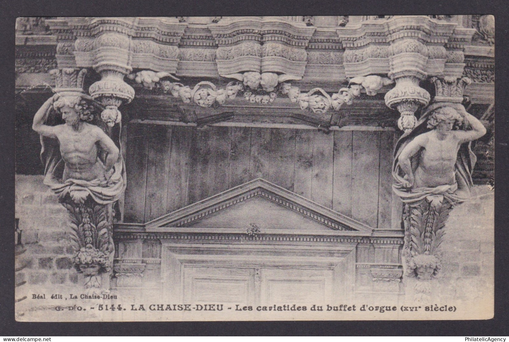 FRANCE, Postcard, La Chaise-Dieu, Les Cariatides du buffet d'orgue