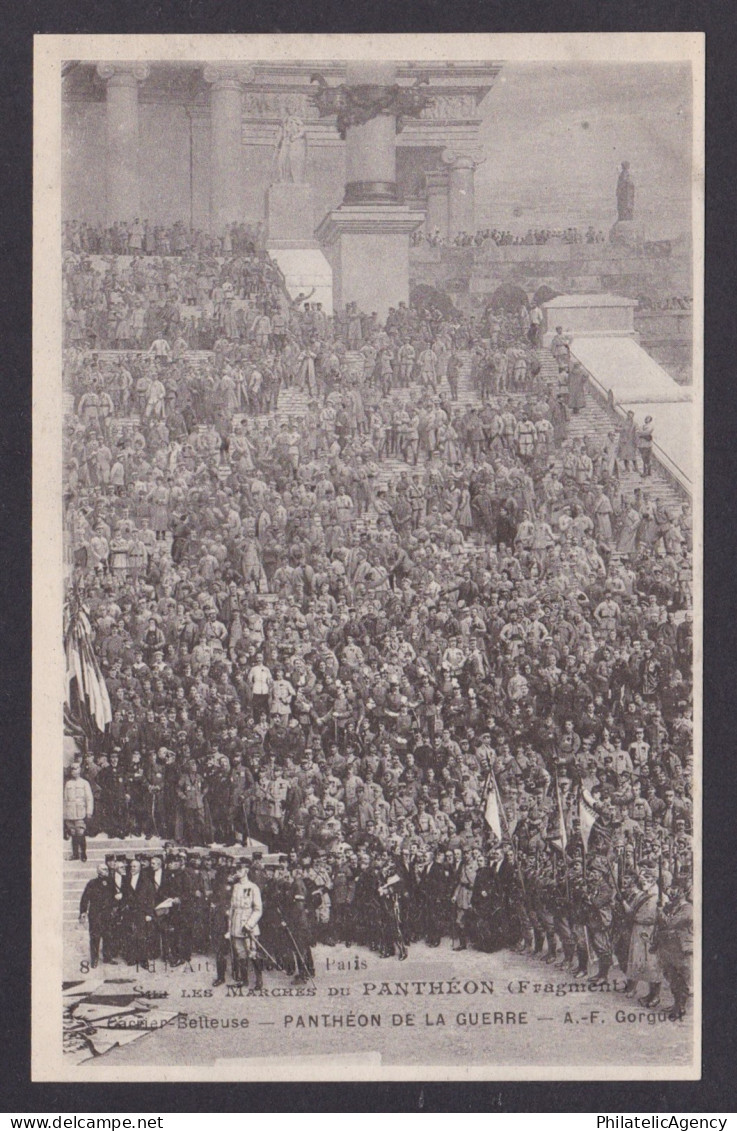 FRANCE, Postcard, Paris, Panthéon de la Guerre, Sur Les Marches Du Pantheon, WWI
