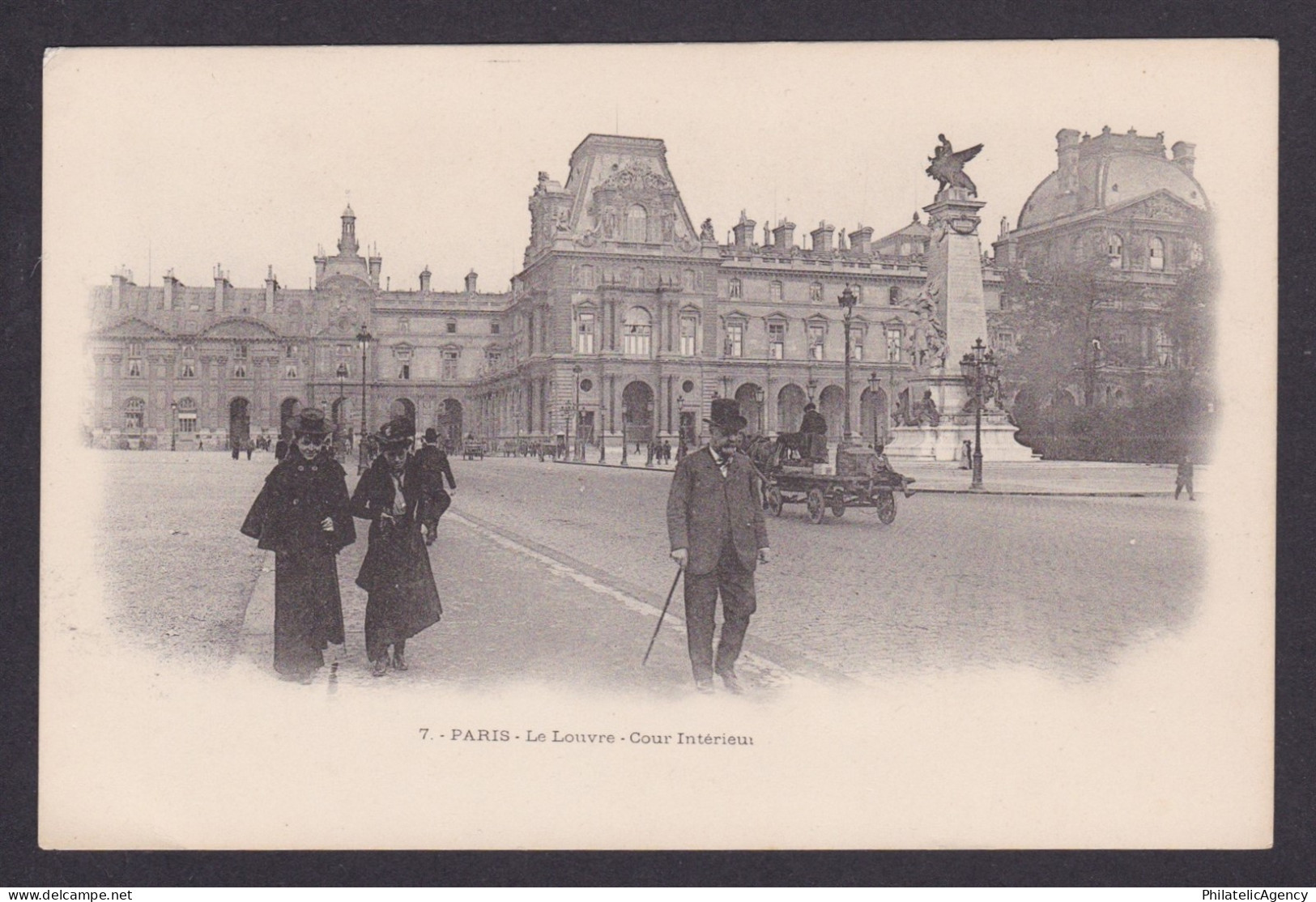 FRANCE, Postcard, Paris, The Louvre Interior Courtyard, Strolling People