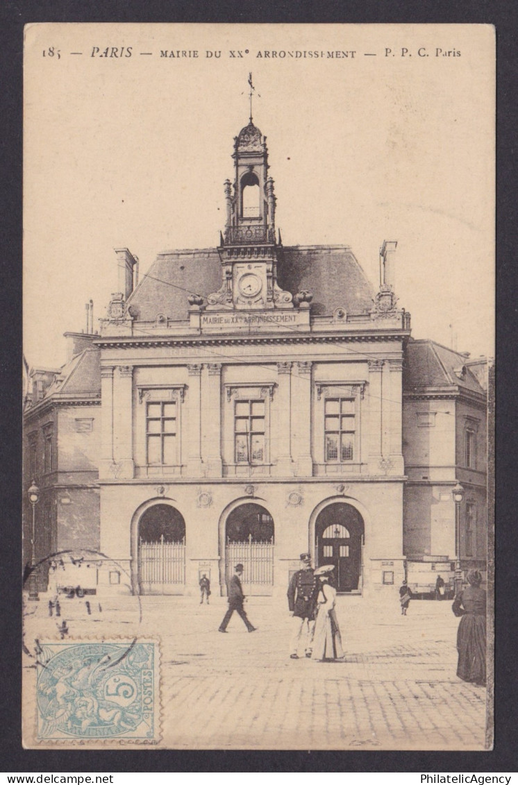 FRANCE, Postcard, Paris, Town hall of the 20th arrondissement