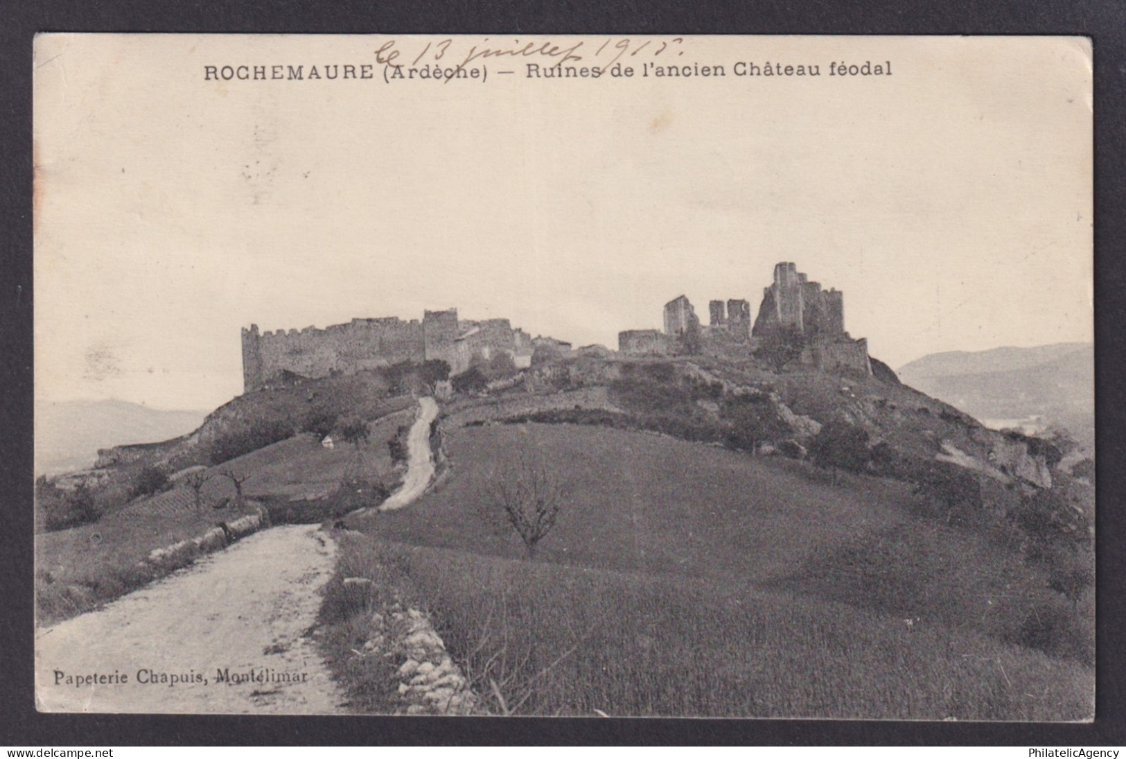 FRANCE, Postcard, Rochemaure, Ruins of the ancient feudal castle