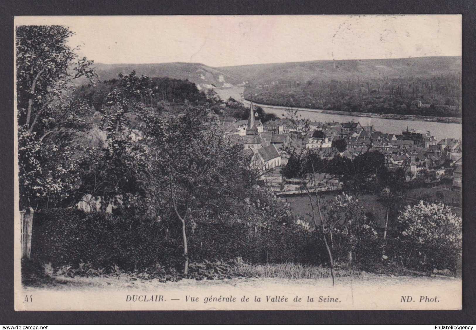FRANCE, Postcard RPPC, Duclair, General view of the Seine Valley