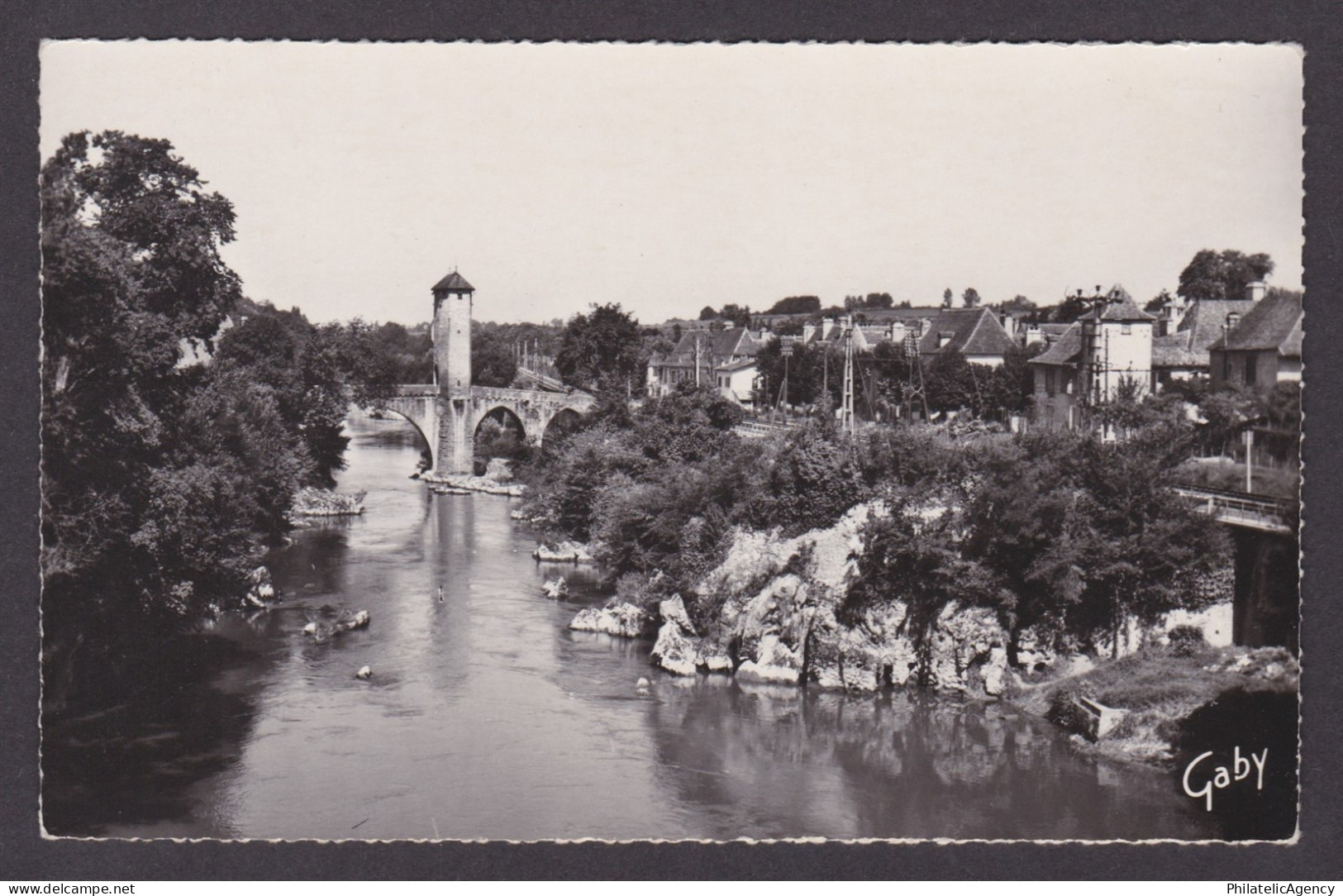 FRANCE, Postcard RPPC, Orthez, The Old Port on the Gave