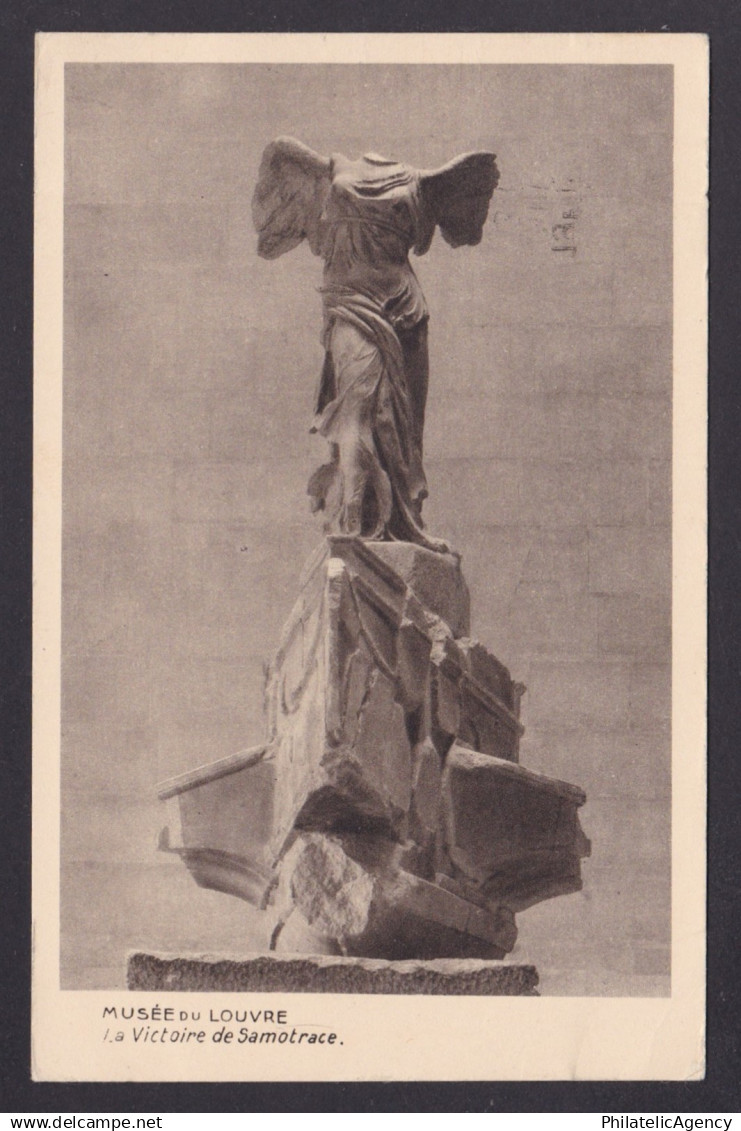 FRANCE, Postcard RPPC, Paris, Louvre Museum, The Victory of Samothrace