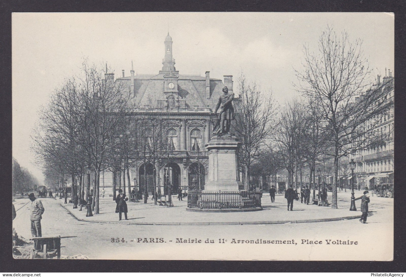 FRANCE, Postcard RPPC, Paris, Town Hall of II Arrondissement, Place Voltaire