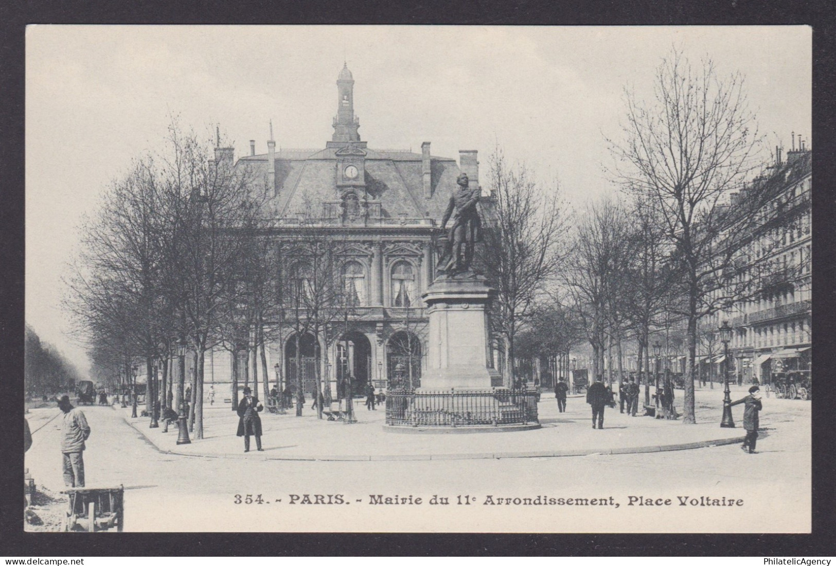FRANCE, Postcard RPPC, Paris, Town Hall of II Arrondissement, Place Voltaire