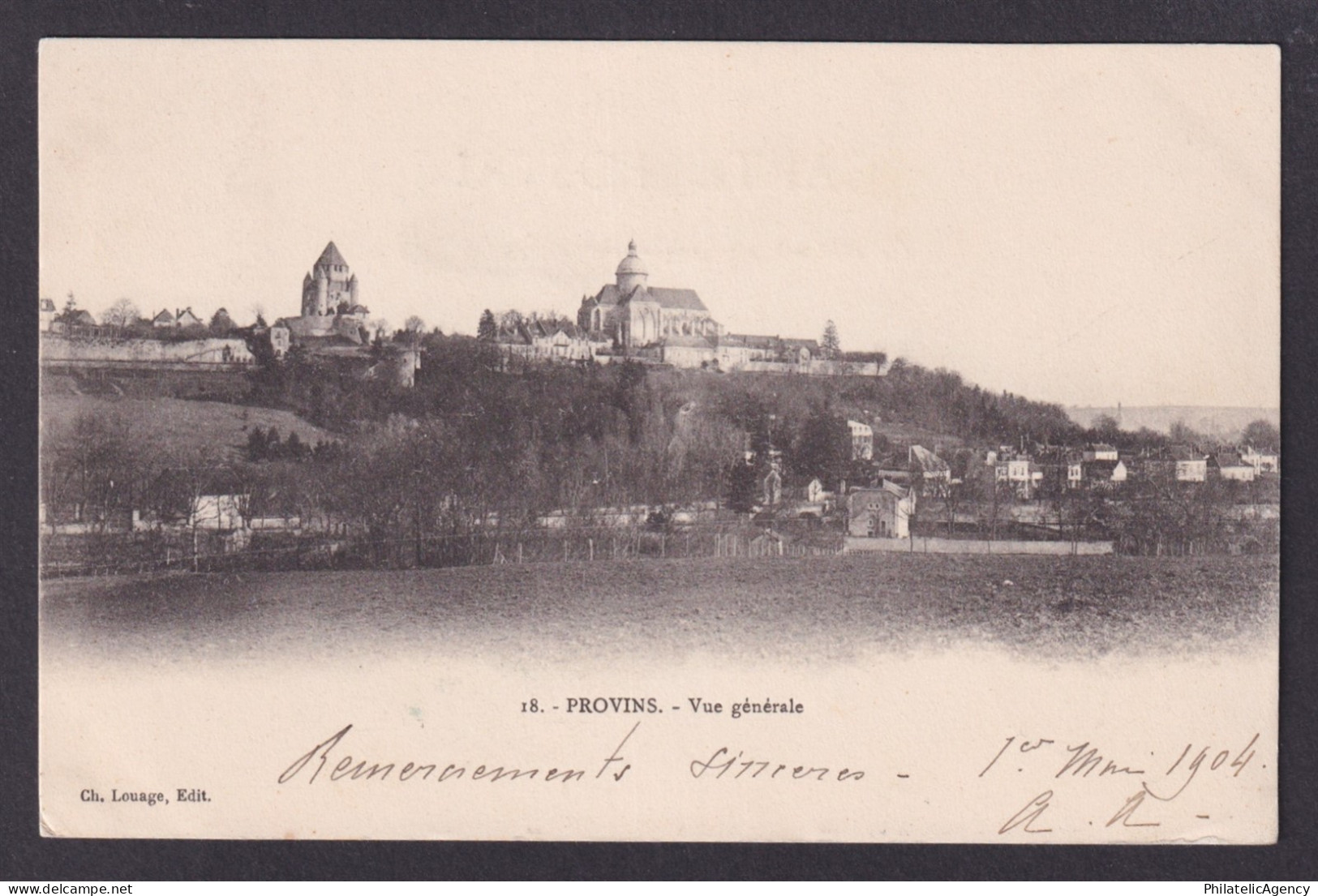 FRANCE, Postcard RPPC, Provins, General view