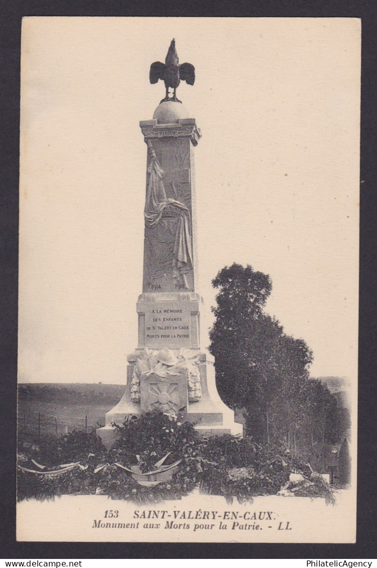 FRANCE, Postcard, Saint-Valery-en-Caux, War Memorial, WWI, Unposted
