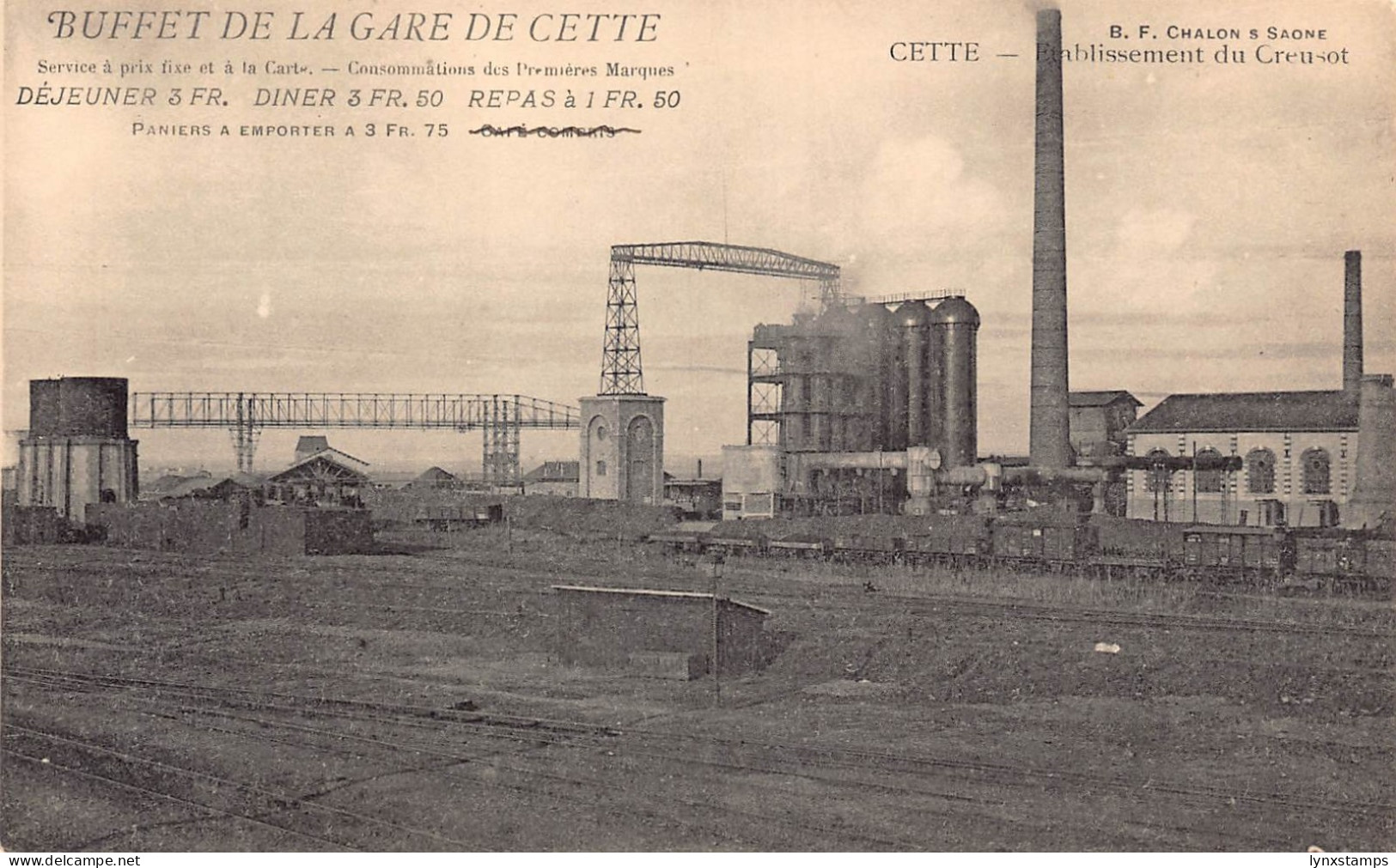 France Restaurant Buffet de Gare de Cette Sete Industrial postcard B848