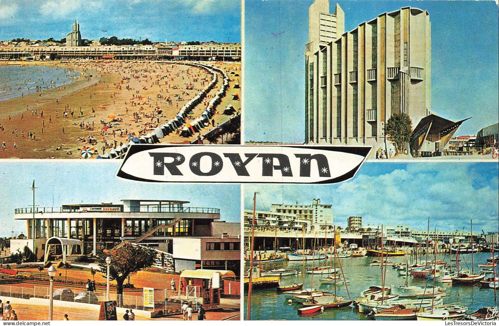 FRANCE - Royan - Plage - Eglise ND - Casino - Port - Architecture - Transport - Animé - L Chatagneau - Carte postale