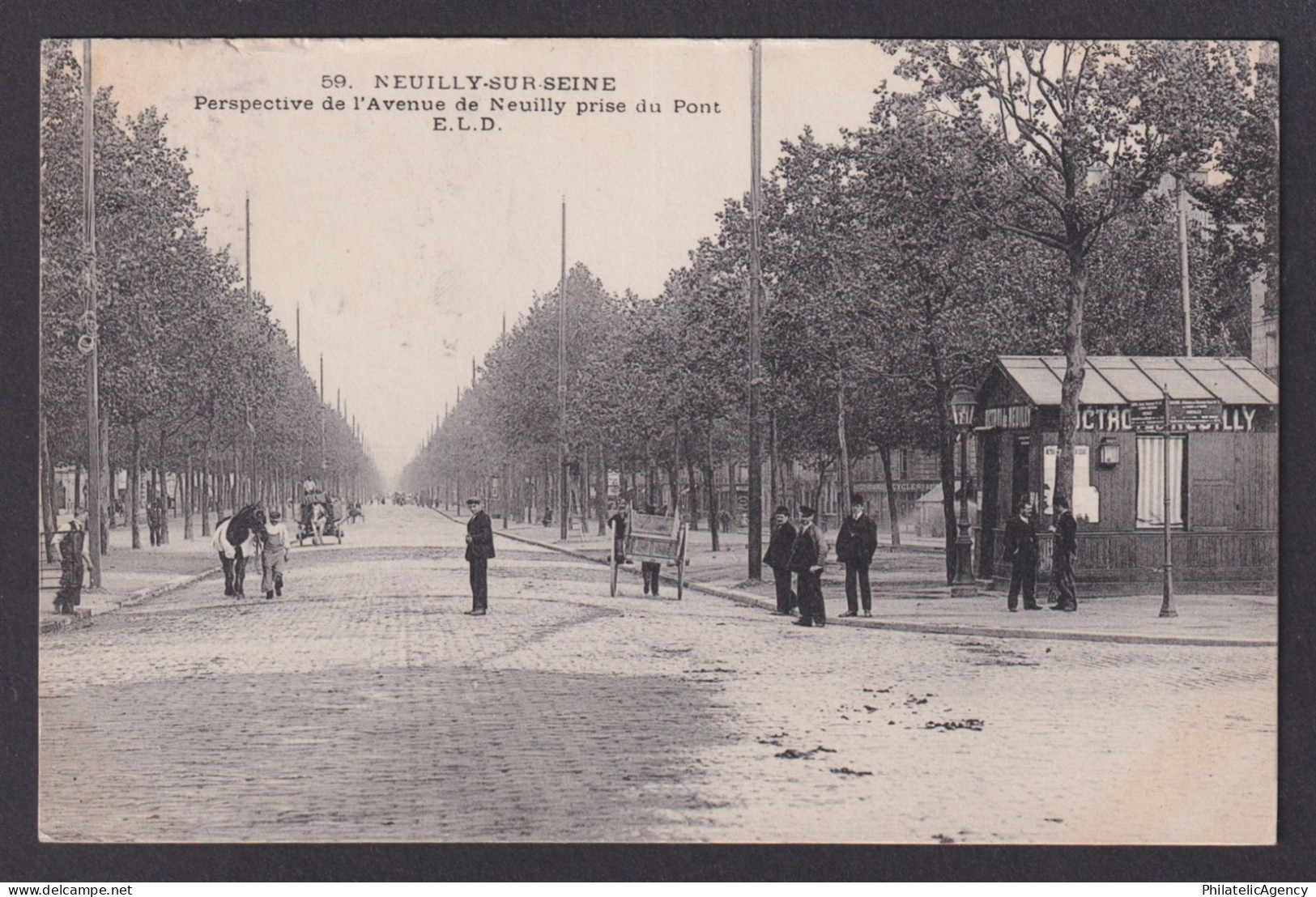 FRANCE, RPPC postcard, Neuilly-sur-Seine, Perspective of Avenue de Neuilly