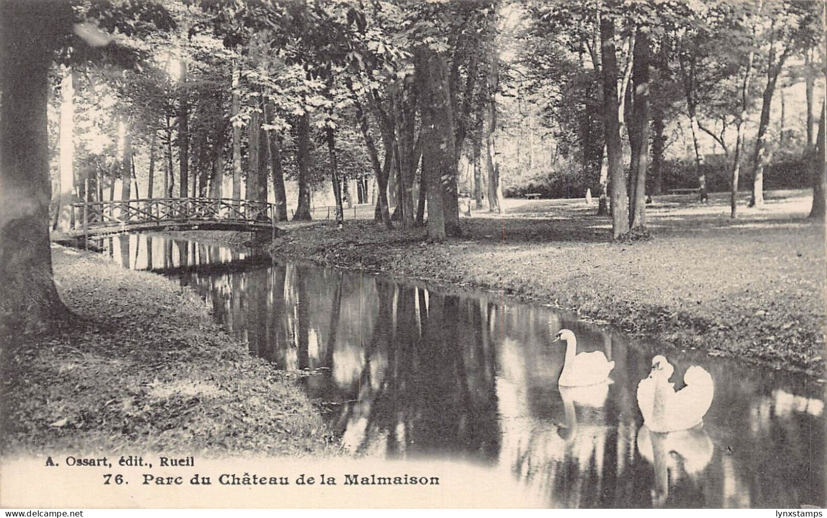 France Rueil-Malmaison Park of Chateau de la Malmaison Castle Swans postcard