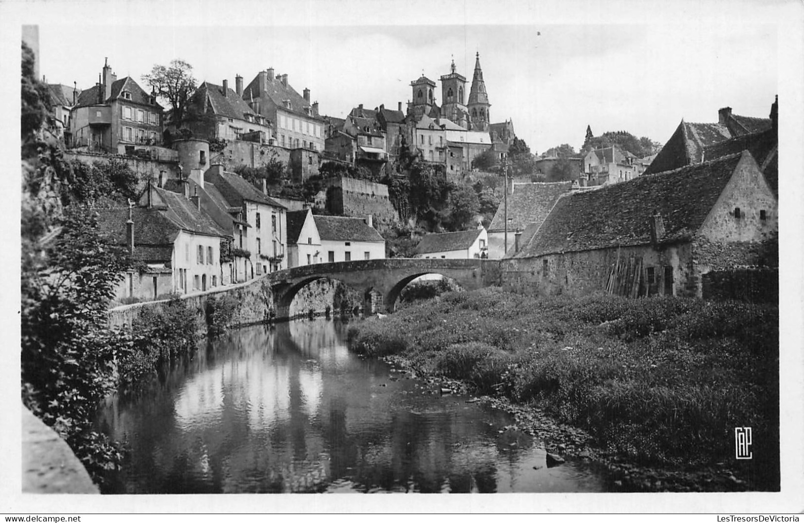 FRANCE - Semur - rives de l Armançon - pont Pinard - ville - église - CP