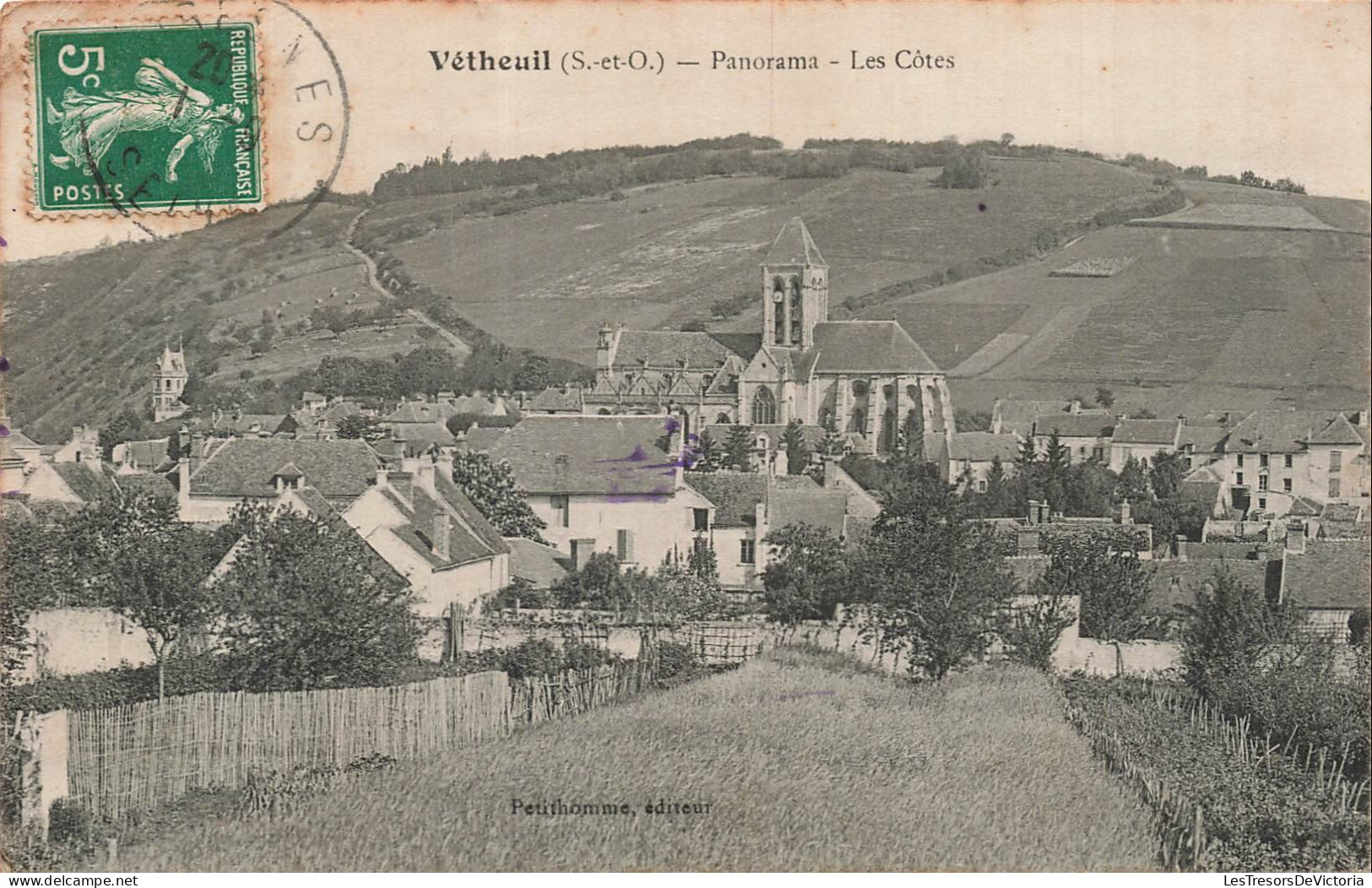 FRANCE - Vétheuil - Panorama - Côtes - église - paysage - ed Petithomme - CPA