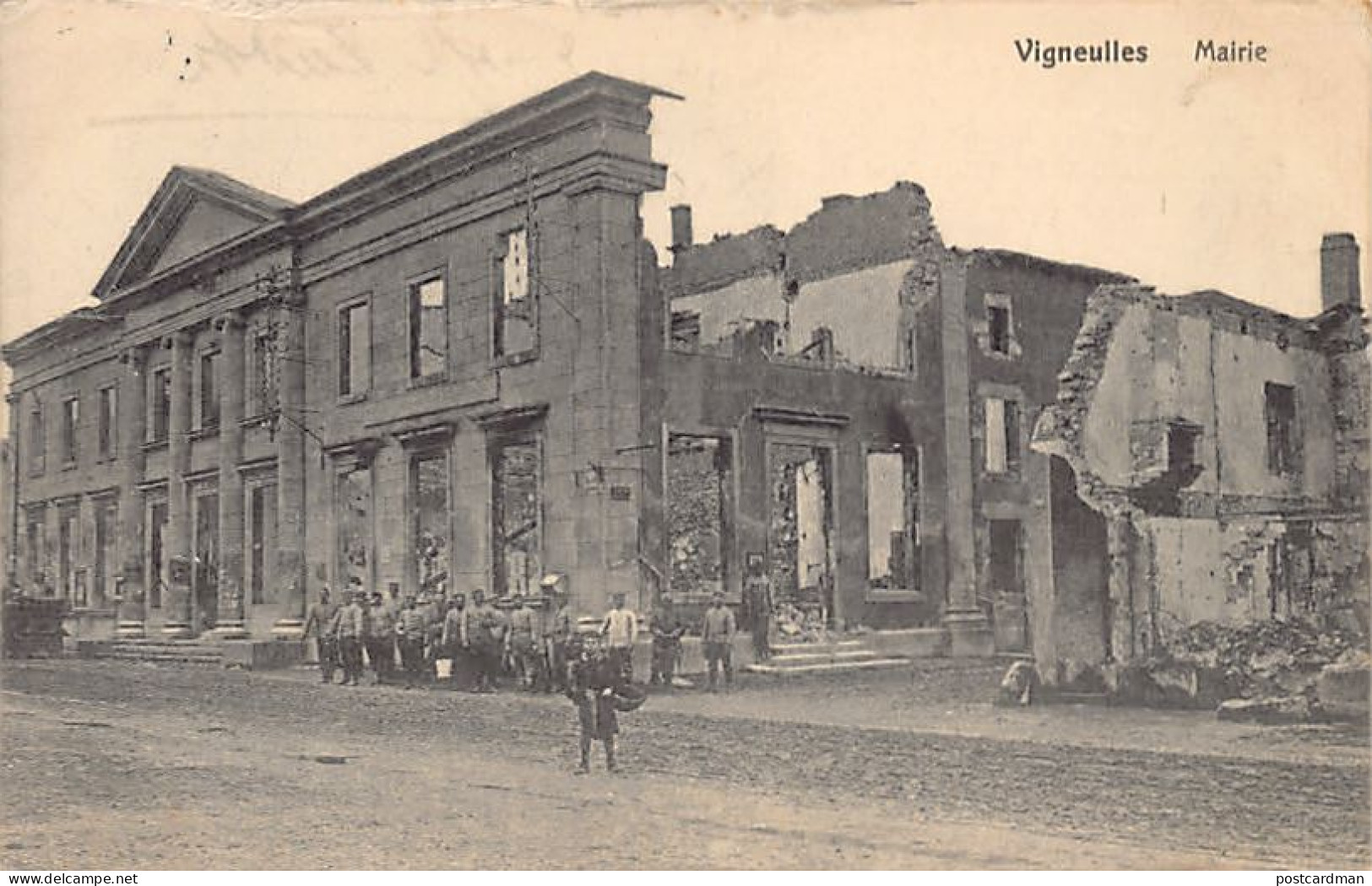 France - VIGNEULLES-LES-HATTONCHATEL (55) 1915 La Mairie en ruine