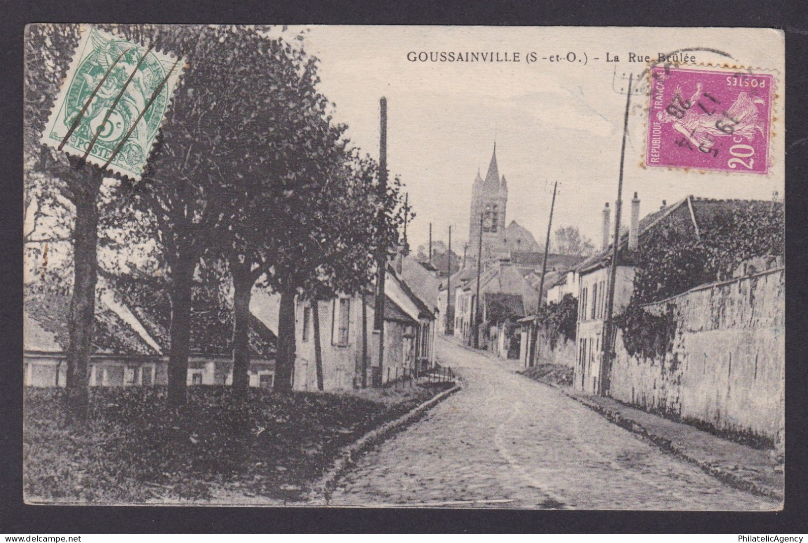 FRANCE, Vintage postcard, Goussainville, Rue Brûlée
