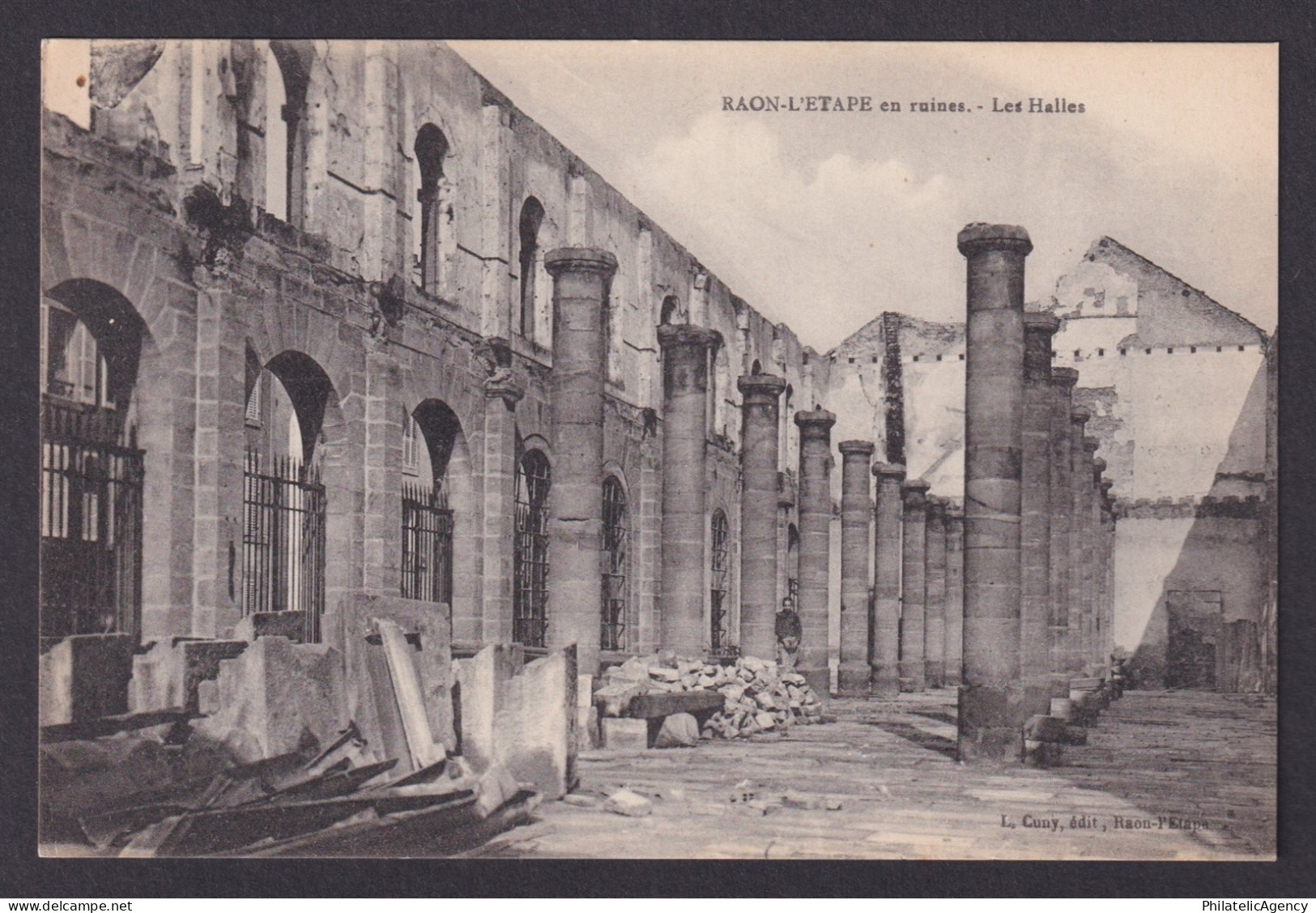 FRANCE, Vintage postcard, Raon-l'Étape, Les Halles, WWI