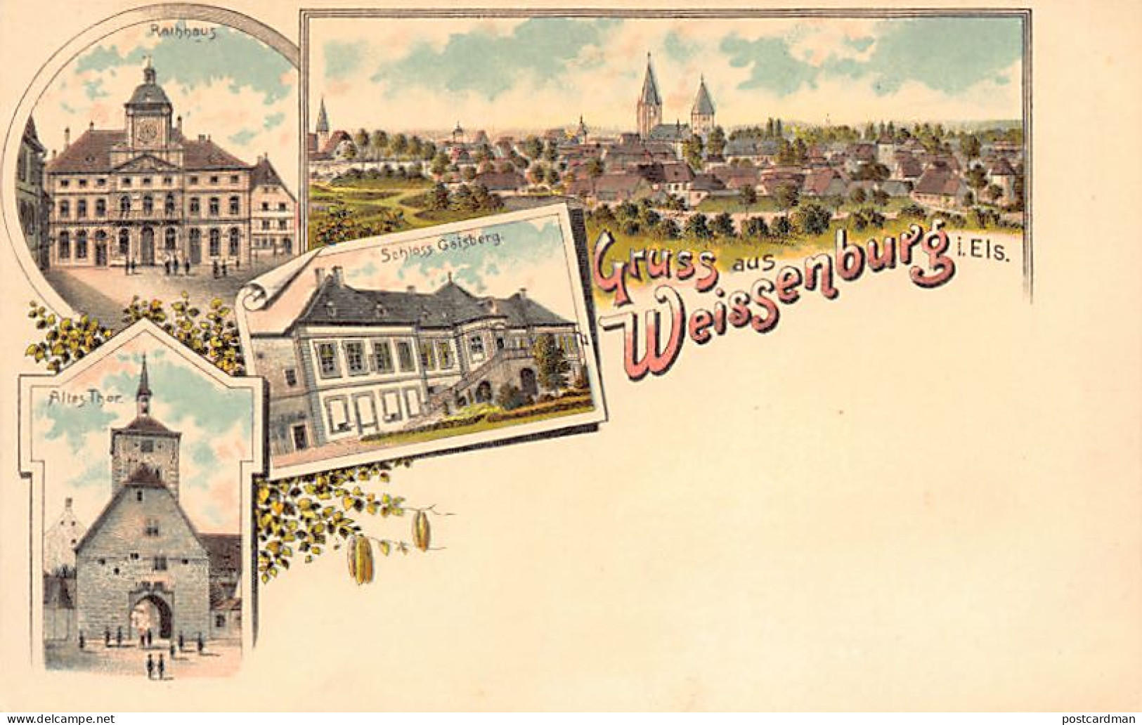France - Wissembourg - Mairie - château du Geisberg - Vieille Porte