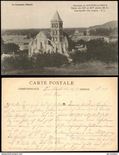 CPA Nouvion-le-Vineux Aisne Panorama Eglise 1915