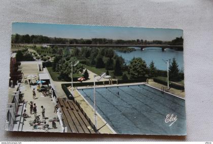 Cpsm, Belle Rive sur Allier, la piscine municipale, Allier 03